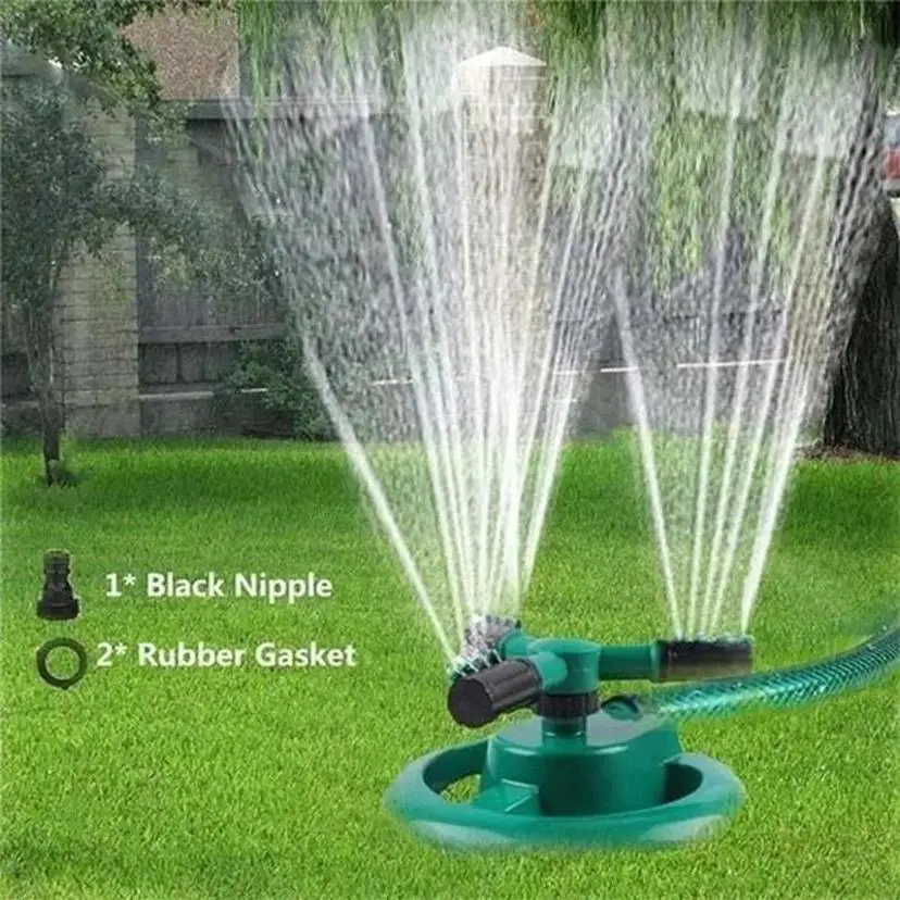 1 Pcs Lawn Small Disc Sprinkler Three Pronged Rotatable Plastic Sprinkler 360 Degree Rotating Water Spray