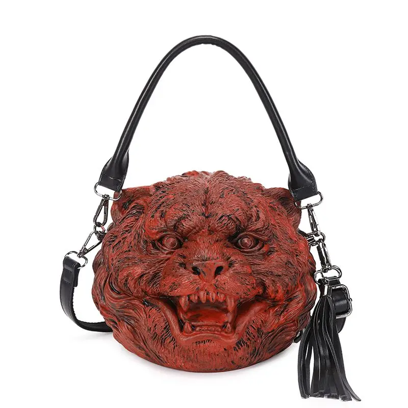 thumbnail image 1 of Nuevo bolso de hombro para mujer con diseño de cabeza de tigre tridimensional en 3D, bolso cruzado personalizado de moda europea y americana, 1 of 4