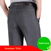 Business Men's Fall Spring Fashion Long Pants Formal Suit Pants Male Elastic Straight Casual Autumn Thick Trousers Plus Big Size 4