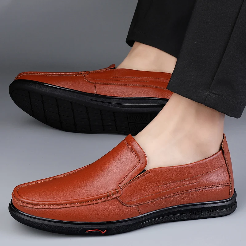 

Mens Shoes Casual Brands Slip On Formal Luxury Shoes Men Soft Loafers Moccasins Genuine Leather Driving Shoes Zapatos Hombre