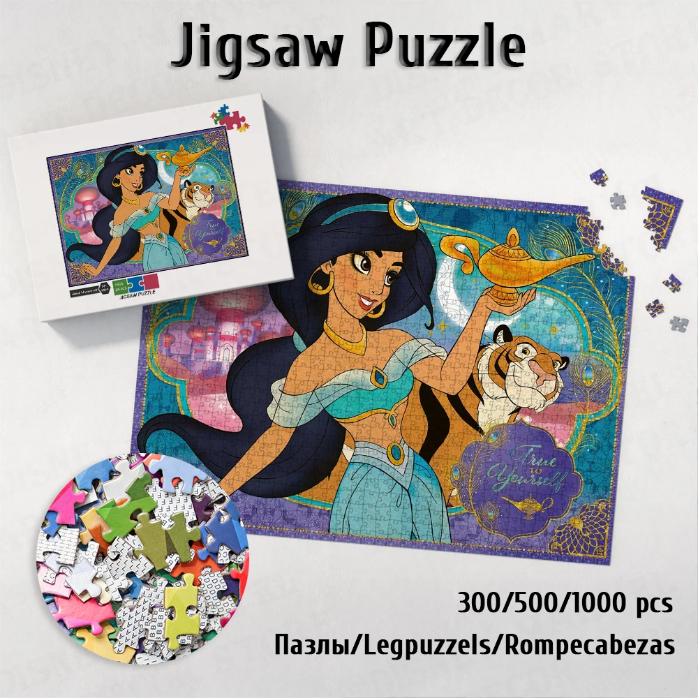 Disney Princess Paper Jigsaw Puzzles Princess Jasmine Puzzles for Adults Disney Adventurous Spirit Large Adult Jigsaw Toys Gift