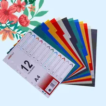 

12Pcs Page Divider Colorful Classification Page Tab for Notebook Memo (A4)