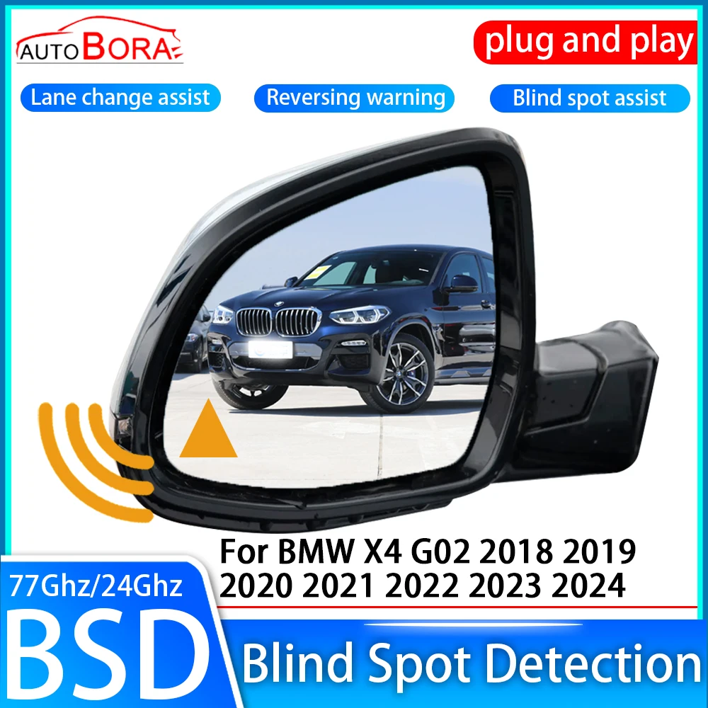 

AutoBora Car Blind Spot Detection System BSD BSA BSM Sensor Drive Rear Mirror Monitoring for BMW X4 G02 2018~2024