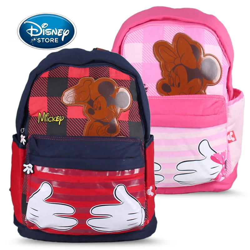 

Disney Cartoon Backpack For Baby Boy Girl Minnie Mickey Mouse Children Schoolbag Kindergarten High Capacity Canvas Bag Kids Gift