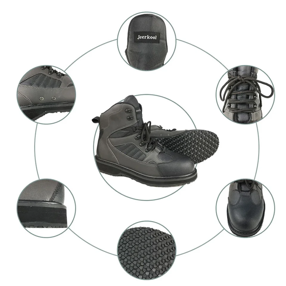 Fly Fishing Waders and Shoes Waterproof Chest Fishing Waders Anti Slip Felt or Rubber Sole Hunting Reef Rock Boots