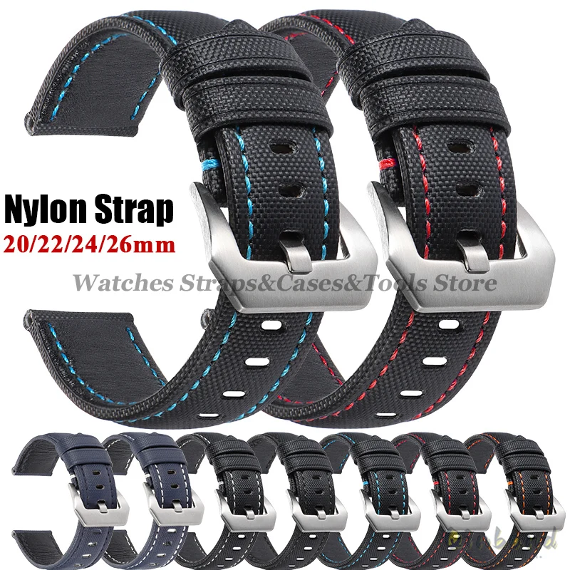 20mm 22mm 24mm 24mm Segeltuch Nylon Armband für Panerai für Omega für Tudor Herren Damen Canvas Stoff Uhrenarmband Zubehör