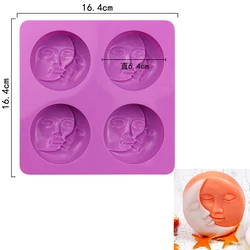 Angel Soap & Bath Bomb Silicone Mold - Floral & Celestial Design Collection (Moon and sun)