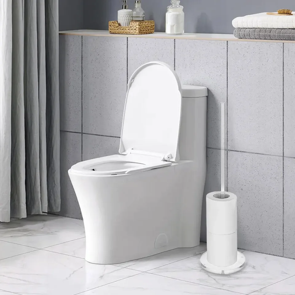 Soporte Para Papel Higiénico, Basura, Piso, Baño, Color Cromo