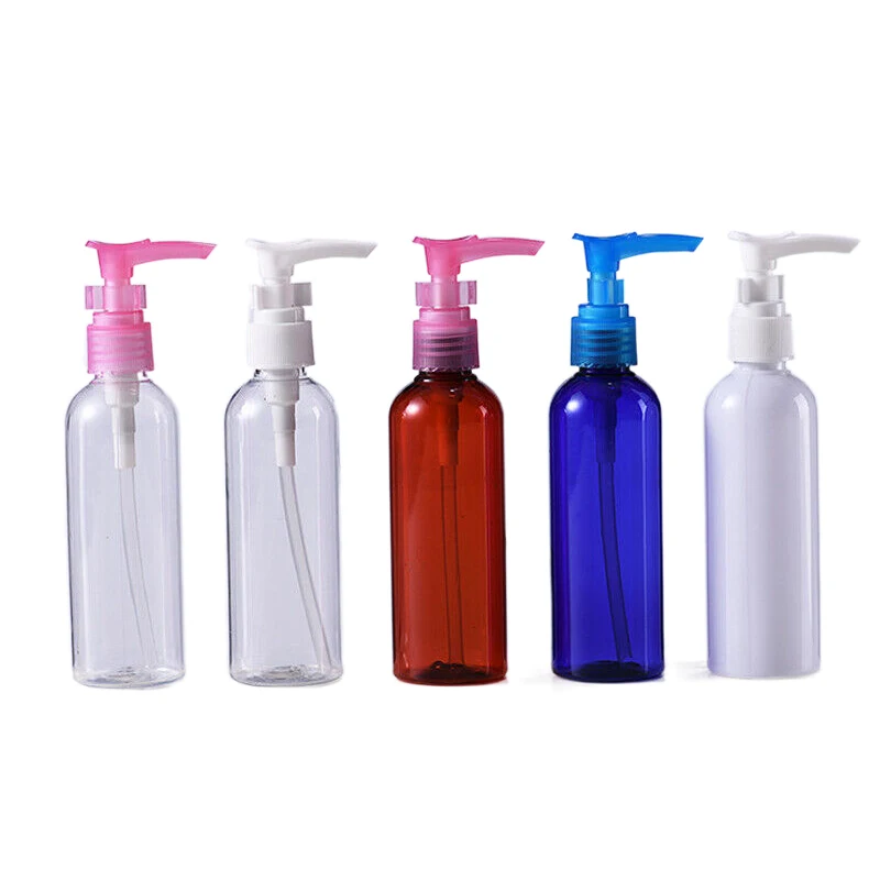 샴푸 액체 비누용 플라스틱 투명 여행용 병, 30ml/50ml/100ml, 펌프 병, 로션 디스펜서 용기, 5 개