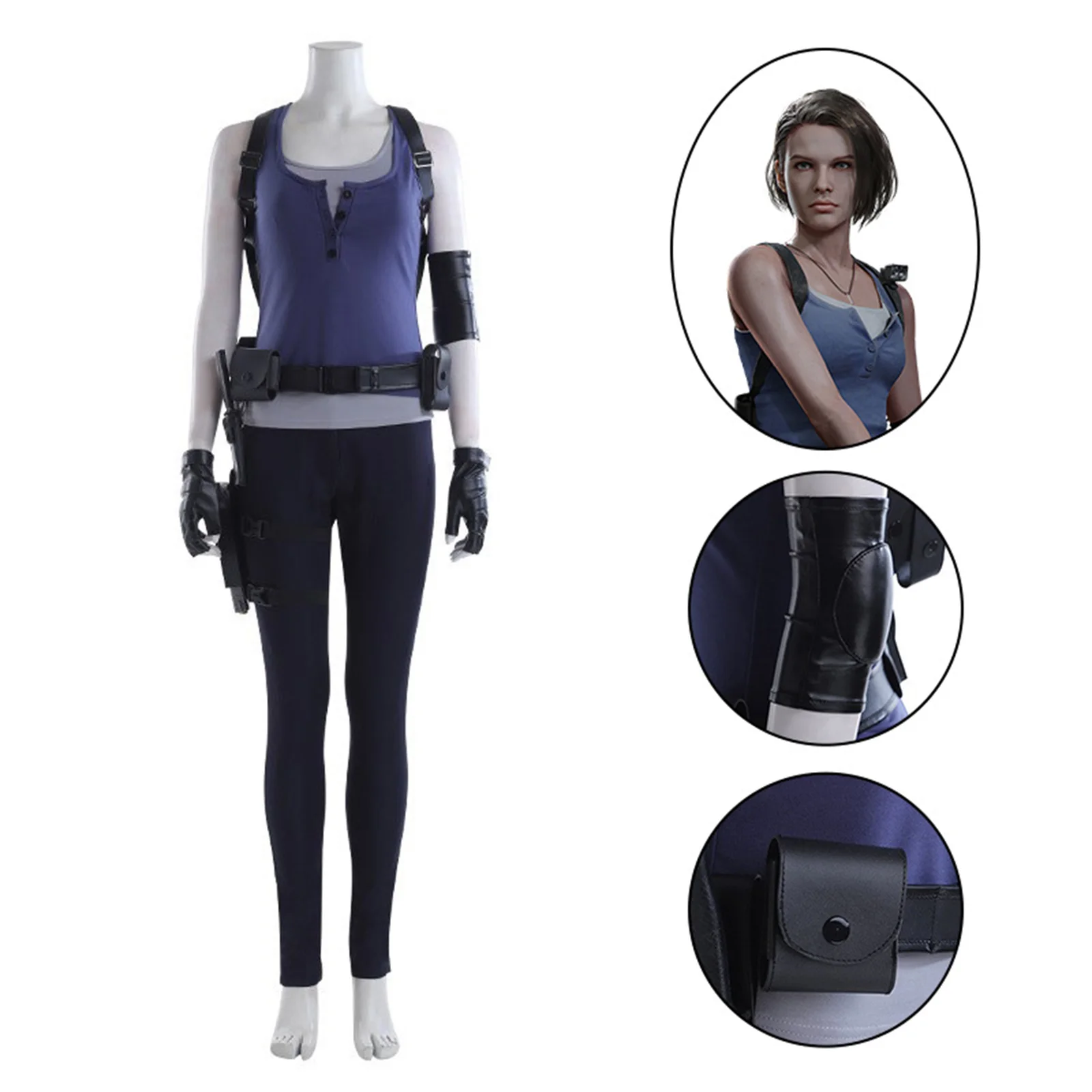 

Resident 3 Evil Remake Jill Valentine Cosplay Costume Shirt Pants Women Uniform Outfits Halloween Carnival Party Suit