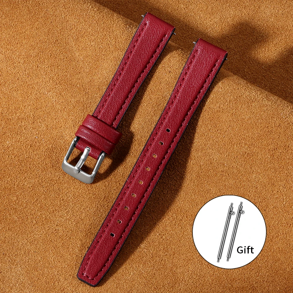 Premium Ultra-Thin Leather Silicone Sport Watch Strap - Quick Release Soft Wristband Accessories