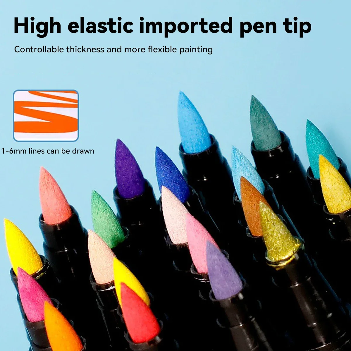 12-48Colors Soft Head Acrylic Marker Pen Set Waterproof Split Color Gradient Kawaii Graffiti Pen School Supplies Stationery 3