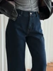 [LANMREM] Office Lady Jeans For Women High Waist Straight Dark Blue Fit Denim Pants Fashion Trousers 2025 Autumn New 26C859 4