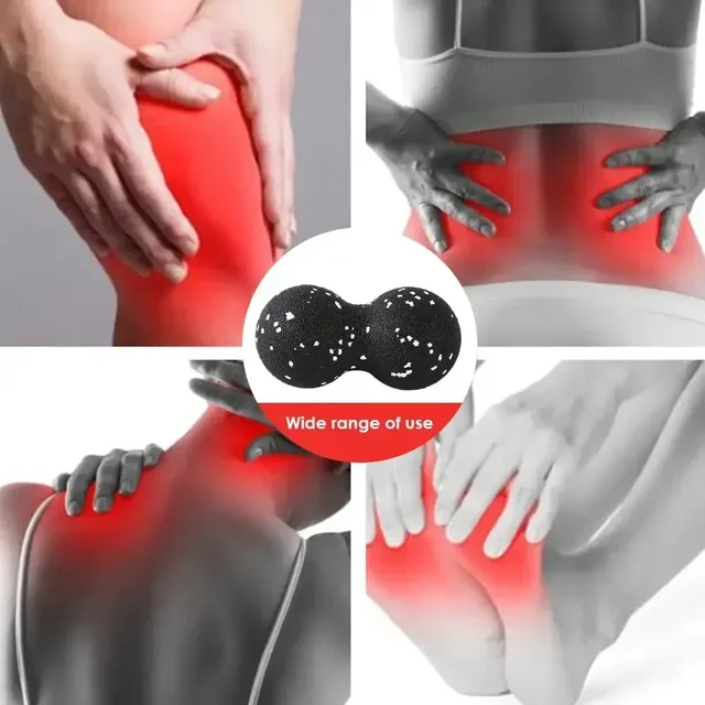 Peanut Fitness Massage Ball Set Yoga Roller Double Lacrosse Mobility Ball for Myofascial Physical Therapy Deep Tissue Massage 3