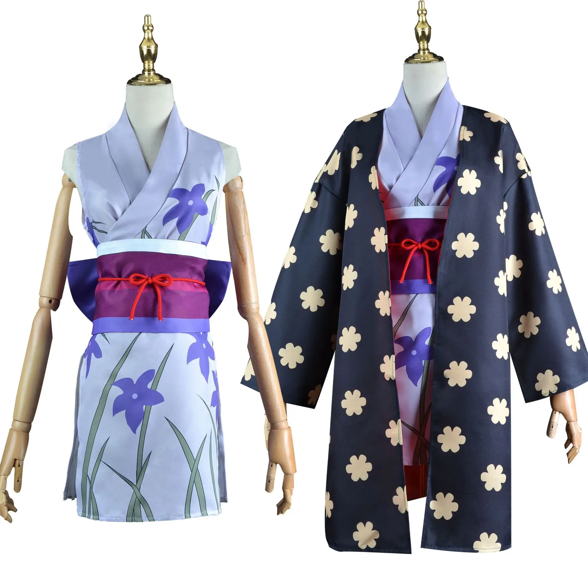 

Ghost Island Chapter Dark Pattern Robin Kimono Cos Anime Nicole Robin Cosplay Costume