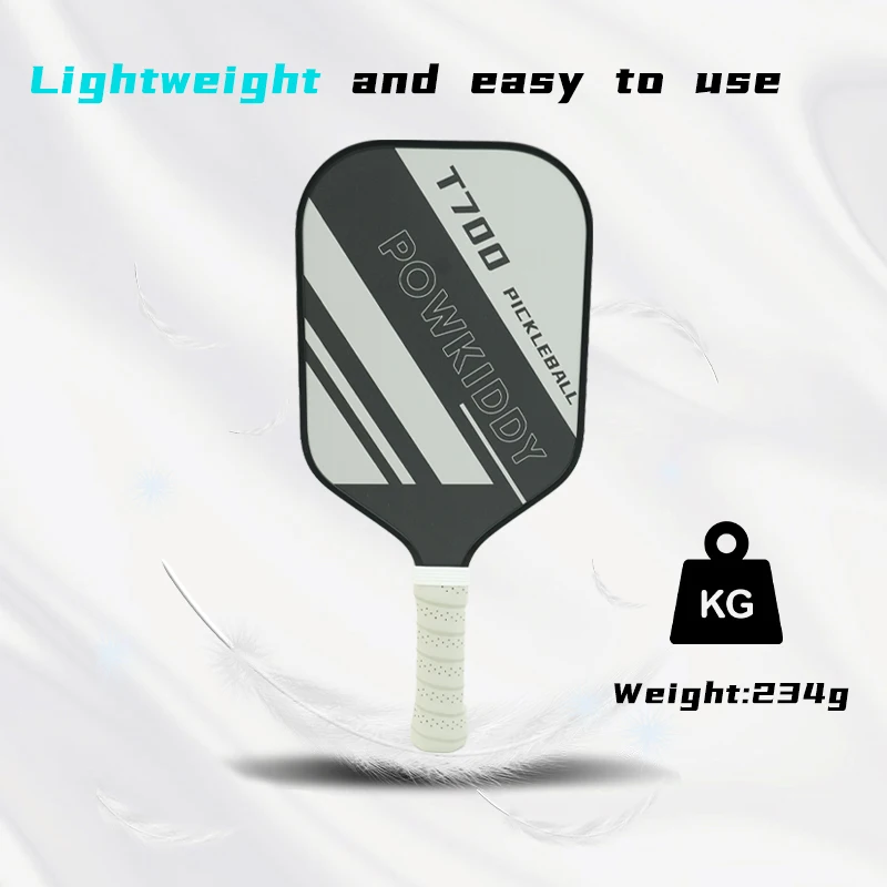 Carbon Fiber Pickleball Paddle T700 Surface Provides Maximum Ball Spin Elongated or Widened Pickleball Racket Shapes Available