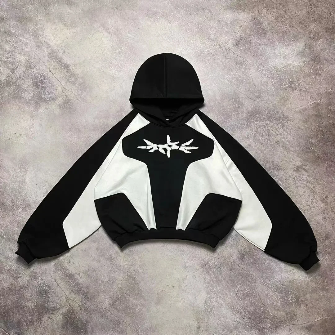 

Y2K Street Retro hoodie Sweatshirt New Harajuku Hip Hop Pullover Splicing Hoodies Men Wome Autumn and Winter Fashion Streetwear
