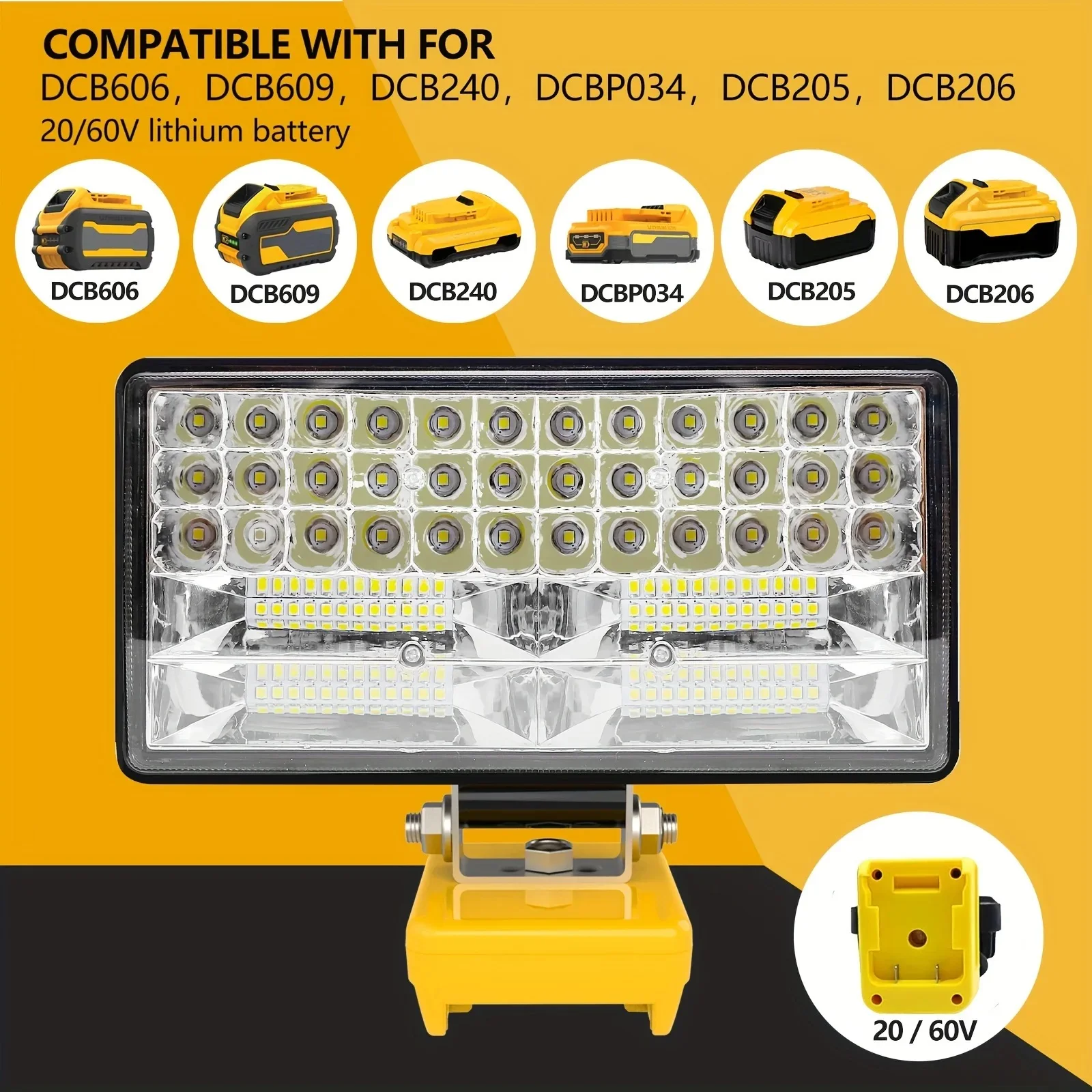 Portable lantern LED Light Spotlights Cordless Outdoor Work Fishing Handheld Emergency Tool Light Fit Dewalt 18V Battery portable lanterns portable spotlight portable flashlight portable work lights portable work light emergency lights portable torch camping light camping lamp camping lantern