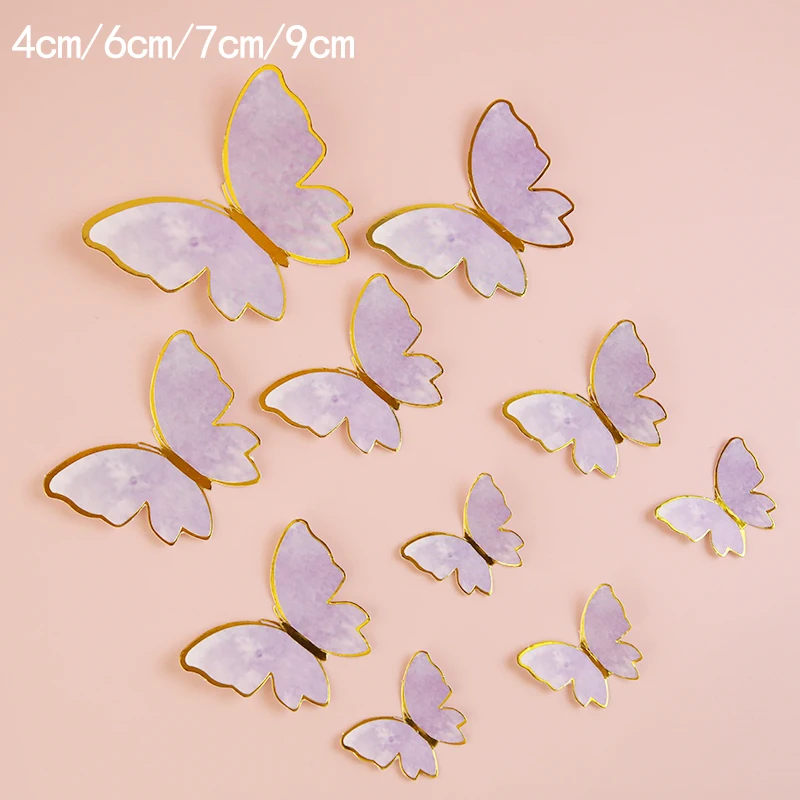 Elegant White Butterfly Cake Topper Set for Wedding and Party Decorations