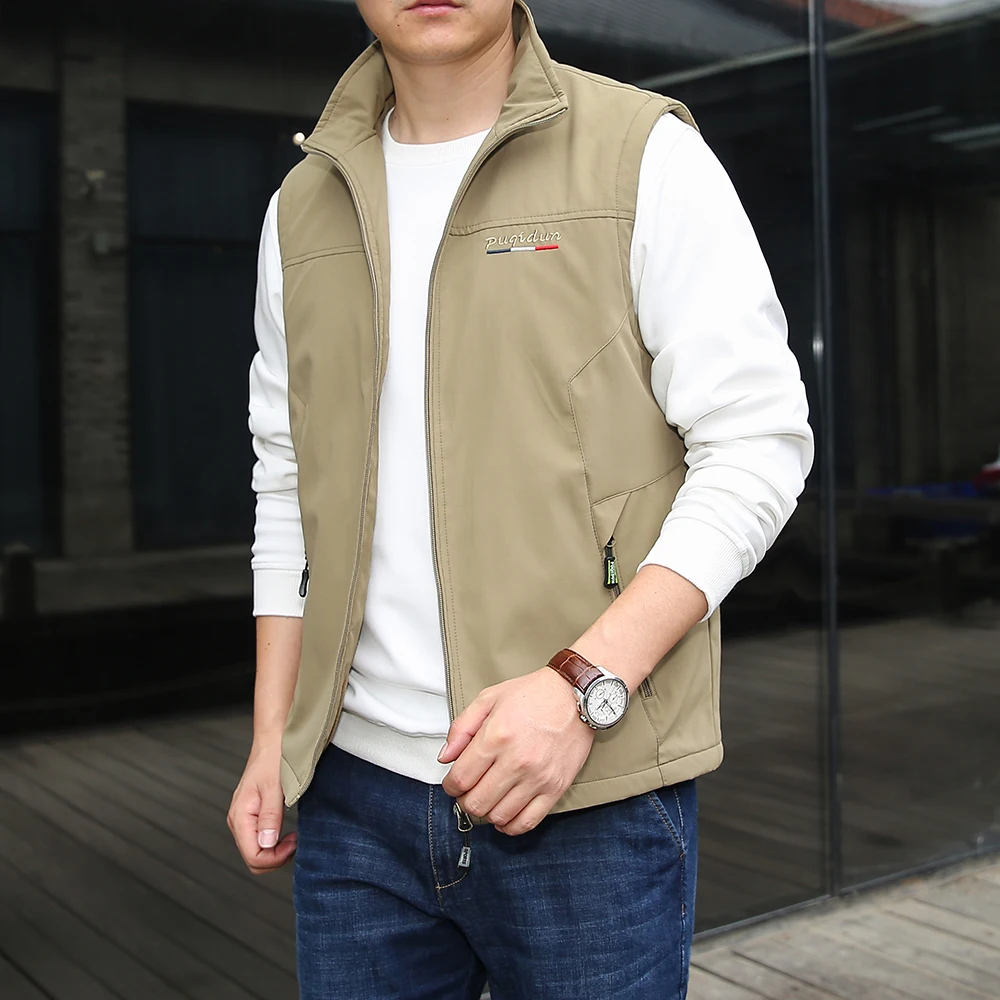 Men's Leather Fishing Vest Windproof Breathable Outdoor