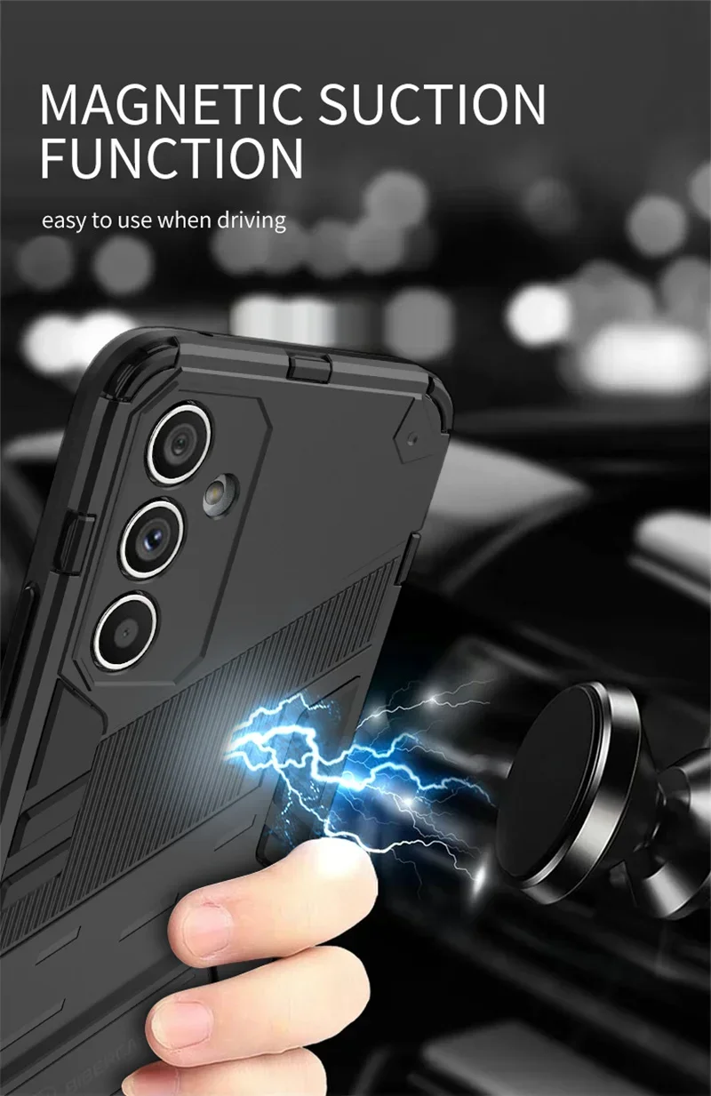 Enhanced Shockproof Armor Magnetic Car Holder Back Cover