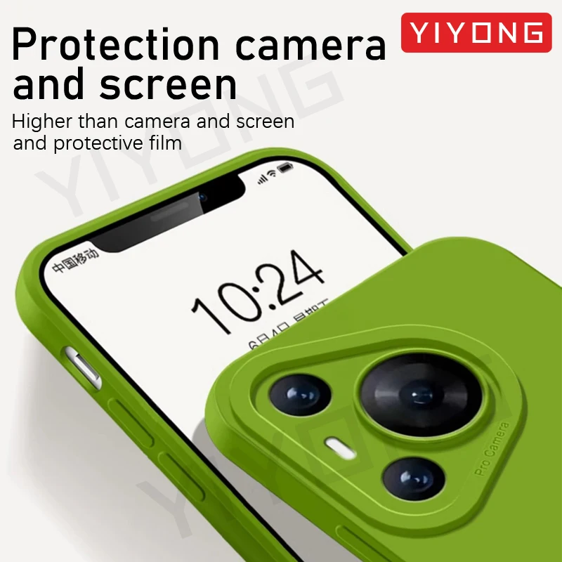 YIYONG Liquid Silicone Square Soft Phone Case - Pura70 Series