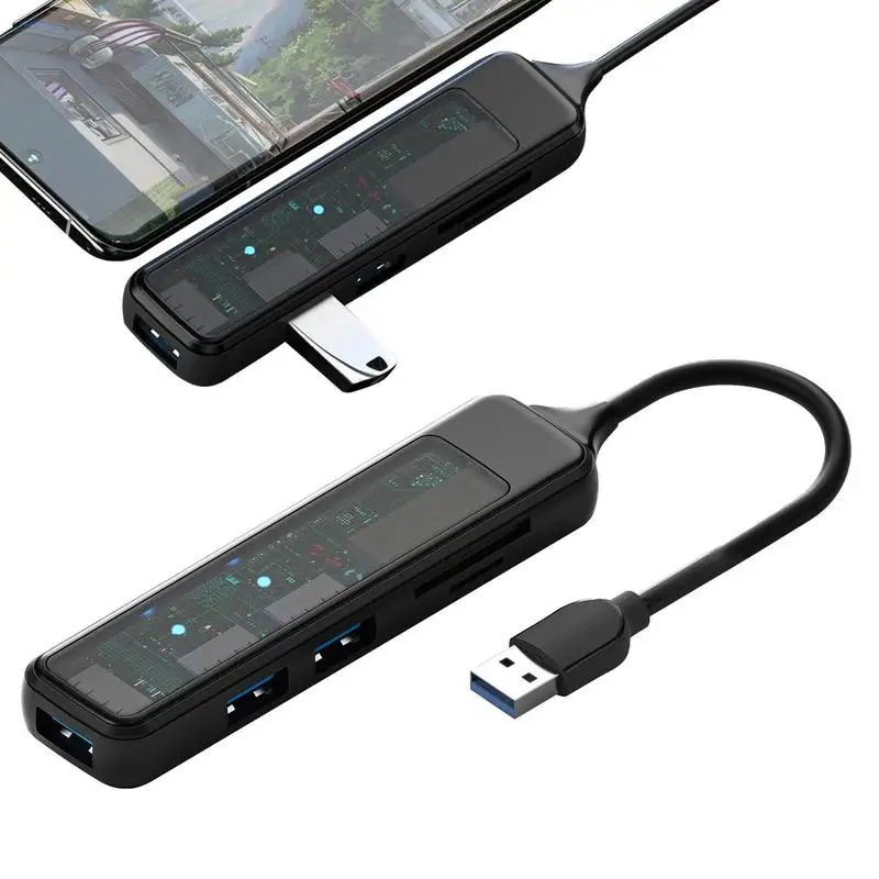 

Powered USB Hub Multi USB Port Splitter Fast Data Transfer 5 Port USB Hub Ultra-Slim Multiport USB 3.0 Hub Adapter For Camera