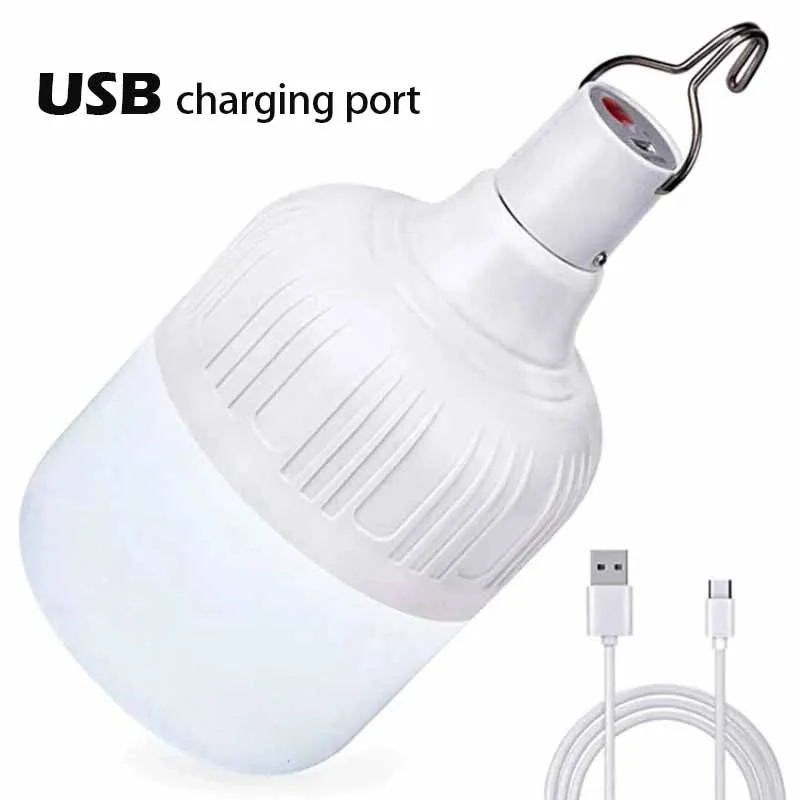 LED 전구 실내 대형 비상 조명, USB 충전식 야간 조명, 캠핑 야외 모험 휴대용 랜턴, 3 단 디밍