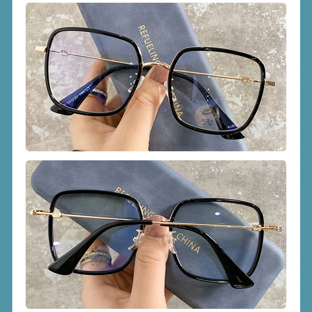 New large frame anti-blue light glasses TR metal mixed frames for men and women