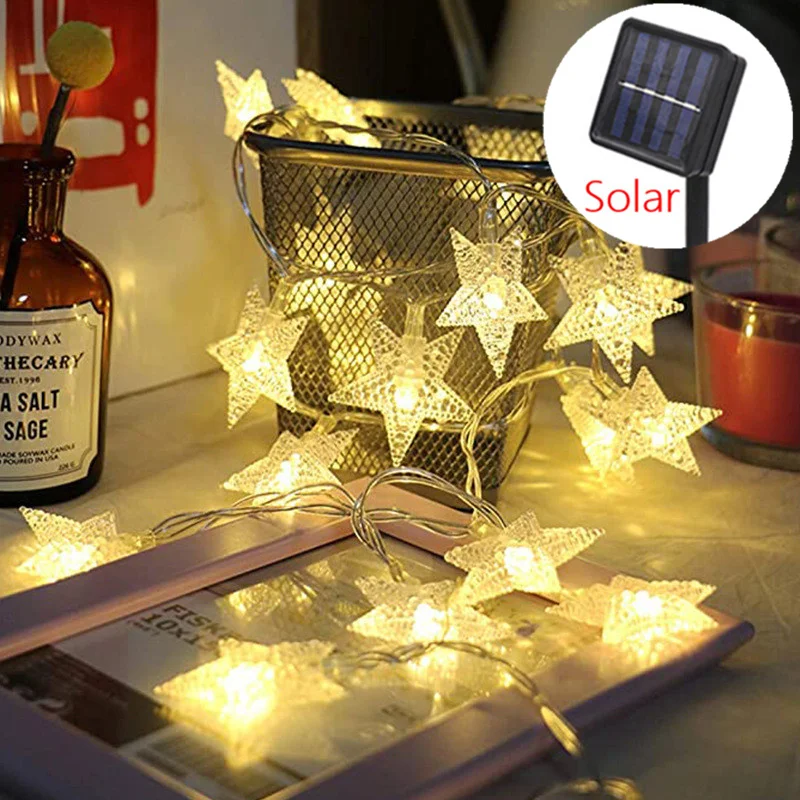 Solar-Powered Waterproof LED Fairy String Lights