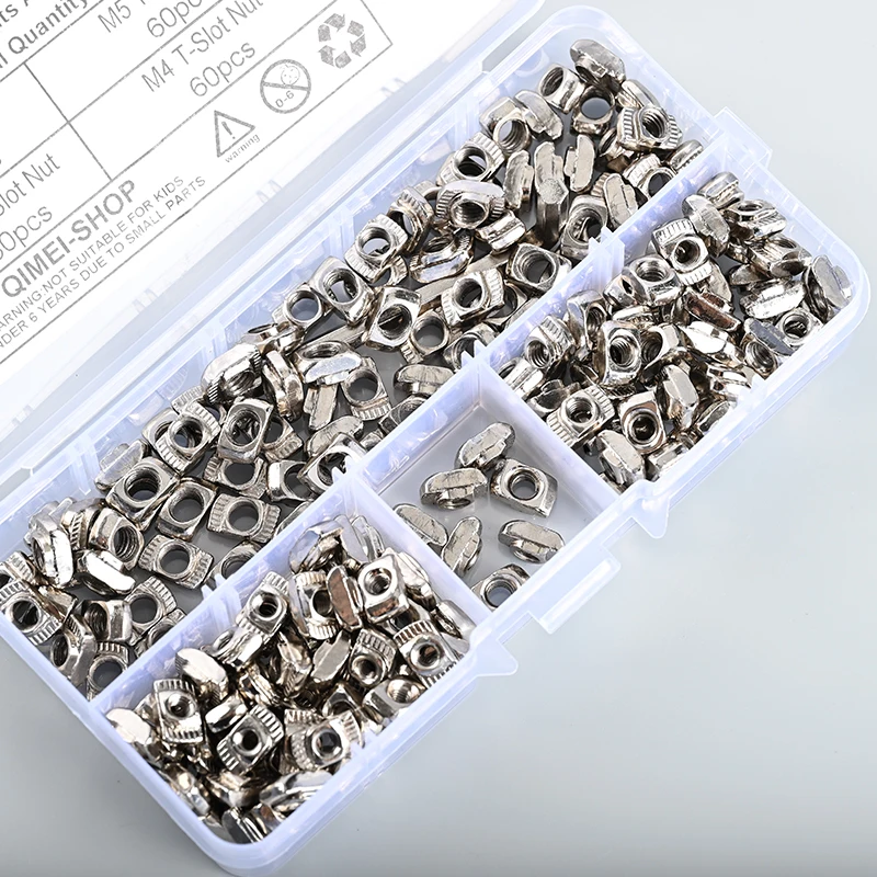 184pcs European standard T-nut block set aluminum profile accessories square slider nut