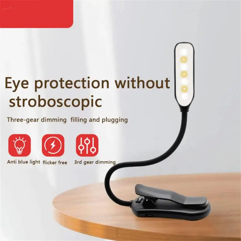 

Mini LED Book Night Light Table Lamp Eye Protection Adjustable Clip-On Desk Lamp Battery Powered Flexible Study Bedroom Reading