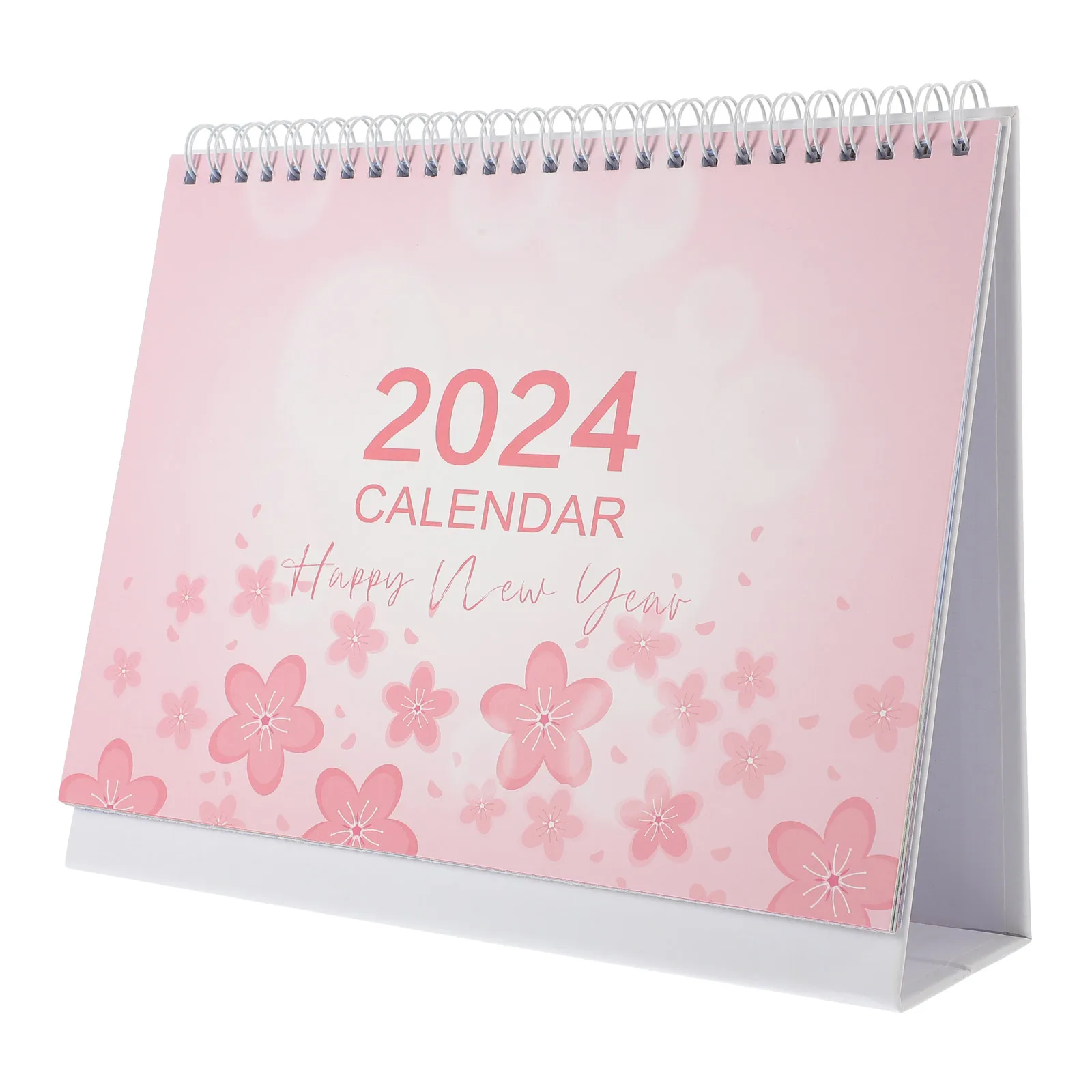 Desk Standing Calendar Simple Pink Calendar 2024 Desktop Monthly Planner Table Office Tabletop Schedule Wall Daily Decorative