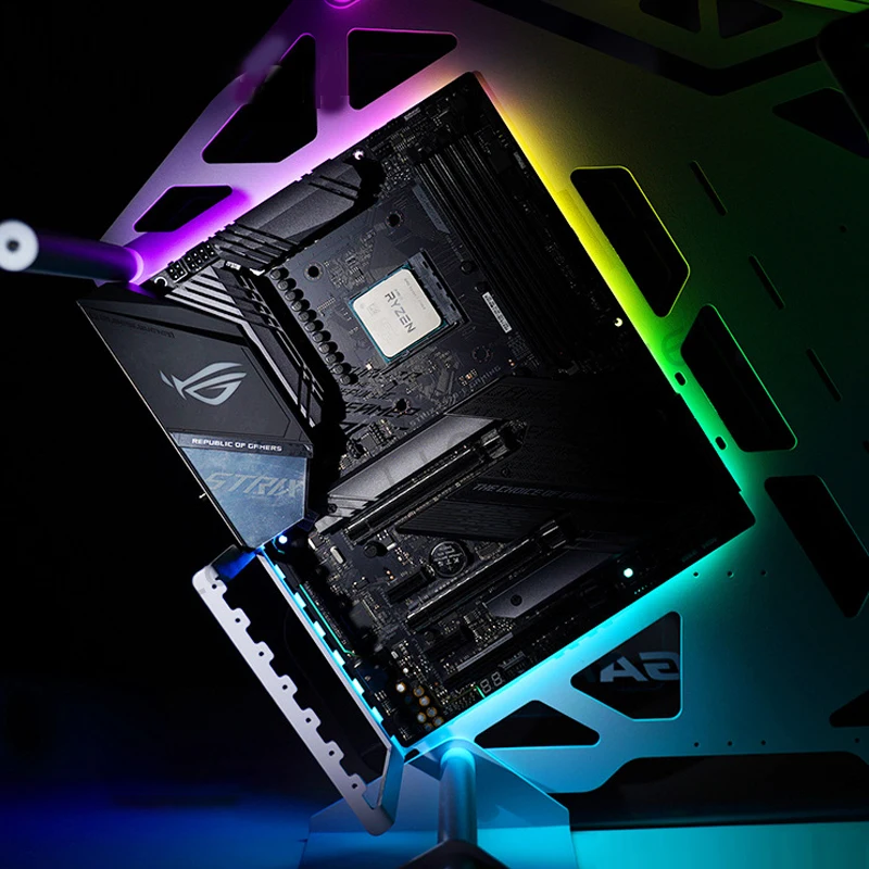 Frame da Iluminação do Rgb para a Decoração do Armário do pc Placa-mãe Faça Você Mesmo Luminoso Luminoso Argb Aura Sync Atx Matx Itx m b io 5v 3pin - Imagem 3