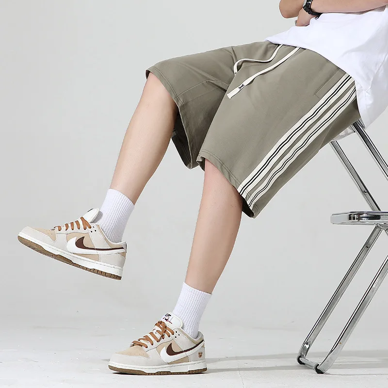 8XL Large Men's Casual Shorts Summer Quick Drying Elastic Breathable Capris Men's Large Loose Drawstring Casual Pants