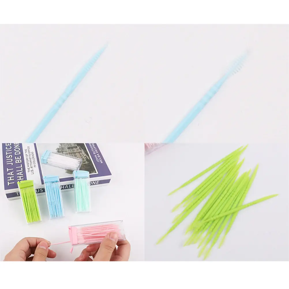 250Pcs 치과용 플라스틱 이쑤시개 컬러 미니 사이즈 치간 치아 스틱 구강 관리 치아 청소 도구 Fishbone