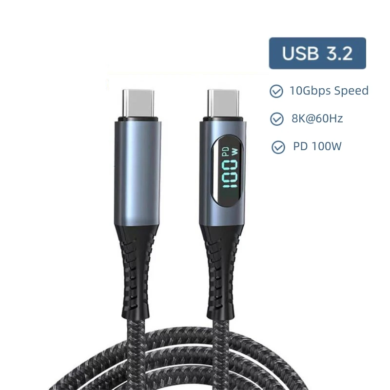 Cable de pantalla de codo USB4 de 40Gbps, tipo C a C, PD3.1, Cable de carga rápida de 240W, 8K @ 60Hz, para Nintendo, PS5, Switch, MacBook Pro, iPad