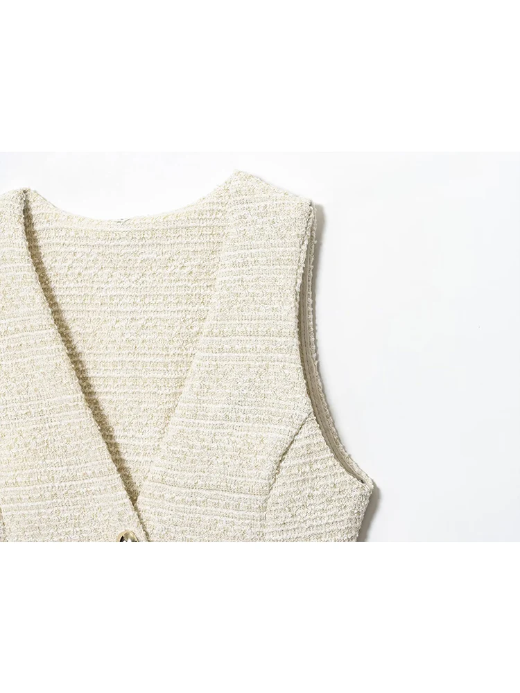 Spring New Women's Vest Pant Two Piece Set Wide Leg Pant Suit Office Ladies Button Up Vest Top Straight Pants Fashion Set