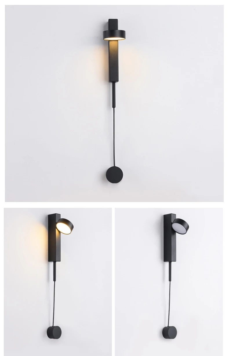 Modern Led Wall Lamps With Switch Rotation For Bedroom Bedside Living Dining Reading Room Corridor Aisle Indoor Decor Light 220V wall lights