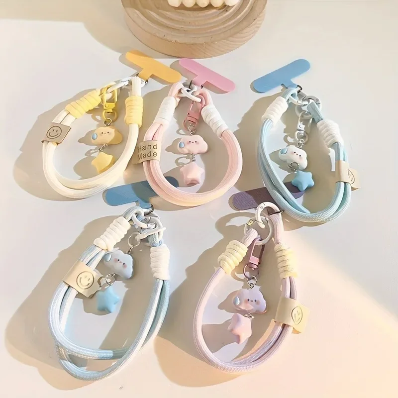 New Colourful Mobile Phone Strap Short Wrist Strap Clouds Star Charm Keychain Camera Chain Lanyard Universal Phone Case Lanyard 1