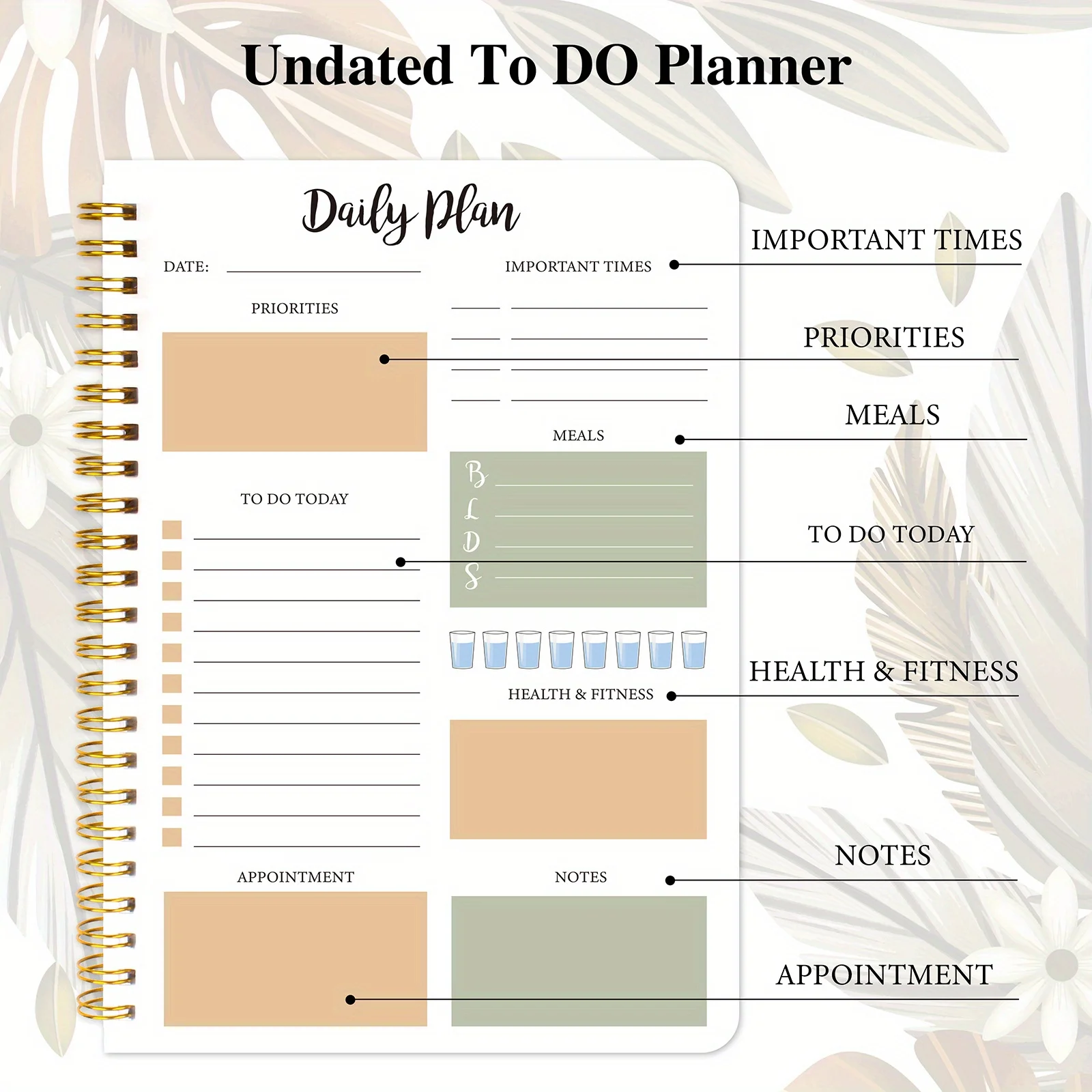 Daily Planner  List Tasks mportant Time Management and Meal Plan Efficiently Organize and Prioritize Boost Your Productivity