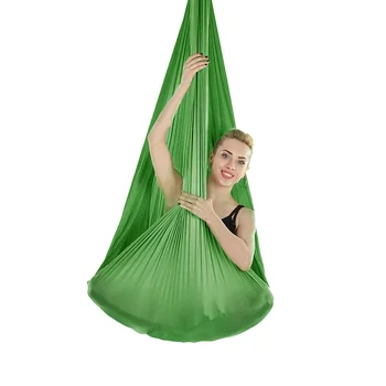 1.5mX2.8m Aerial Yoga Hammock Elastic Silk Yoga Flying Swing for Anti-Gravity Body Building Pilates Infoor Outdoor Fitness