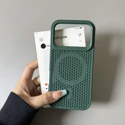 Enhanced Product Title: Magnetic Honeycomb Thermal Mesh Anti - drop Phone Case - Shockproof Protective Cover for Poco F8 ultra (Dark green)