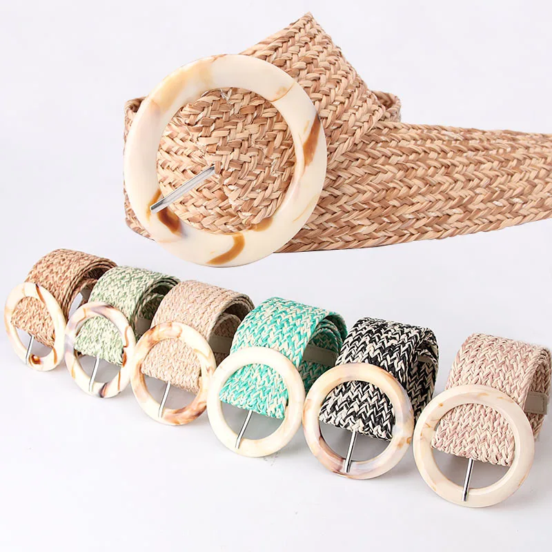 Boutique Belt - Round Resin Buckle (Green) main image 1