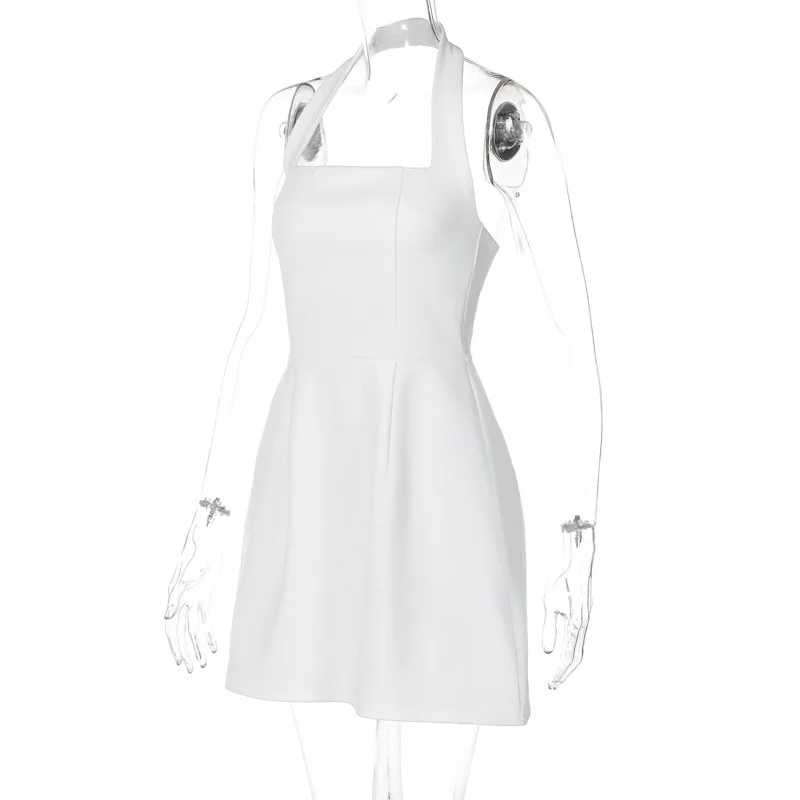 JULISSA MO Sexy Off Shoulder Halter Women Dress White Backless High Waist Dress Female Autumn Skinny Elegant Party Clubwear 2025