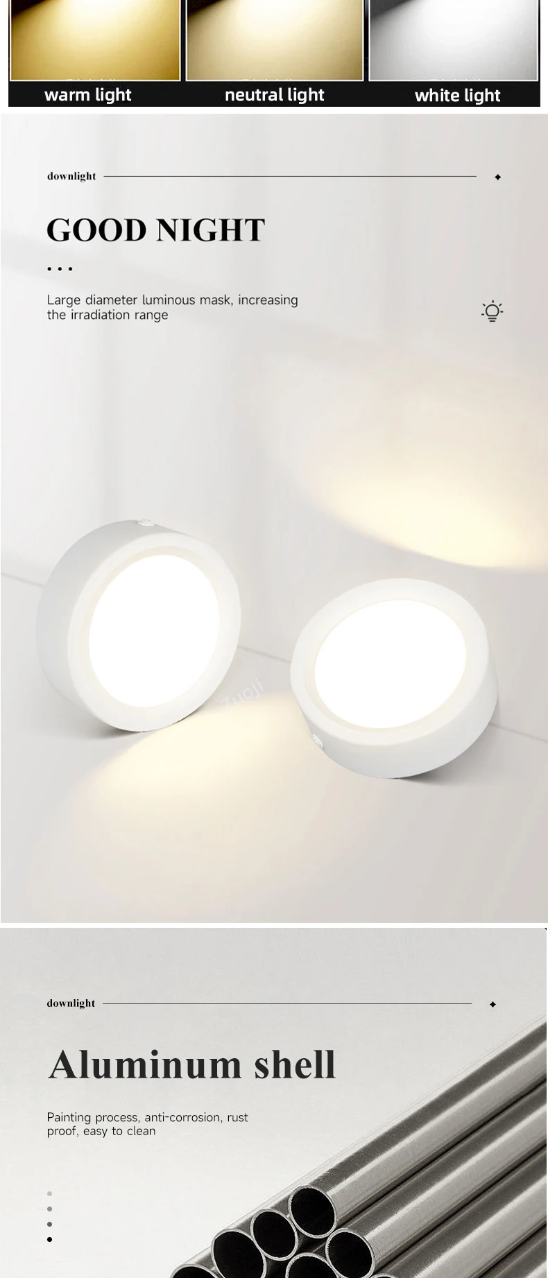 Description Picture 6 of itemLed Ceiling Lamp Gold Downlight Dimmable Spotlight 5W 10W 15W 25W Panel Lights For Kitchen Shop Lighting 185-265V Ceiling Light