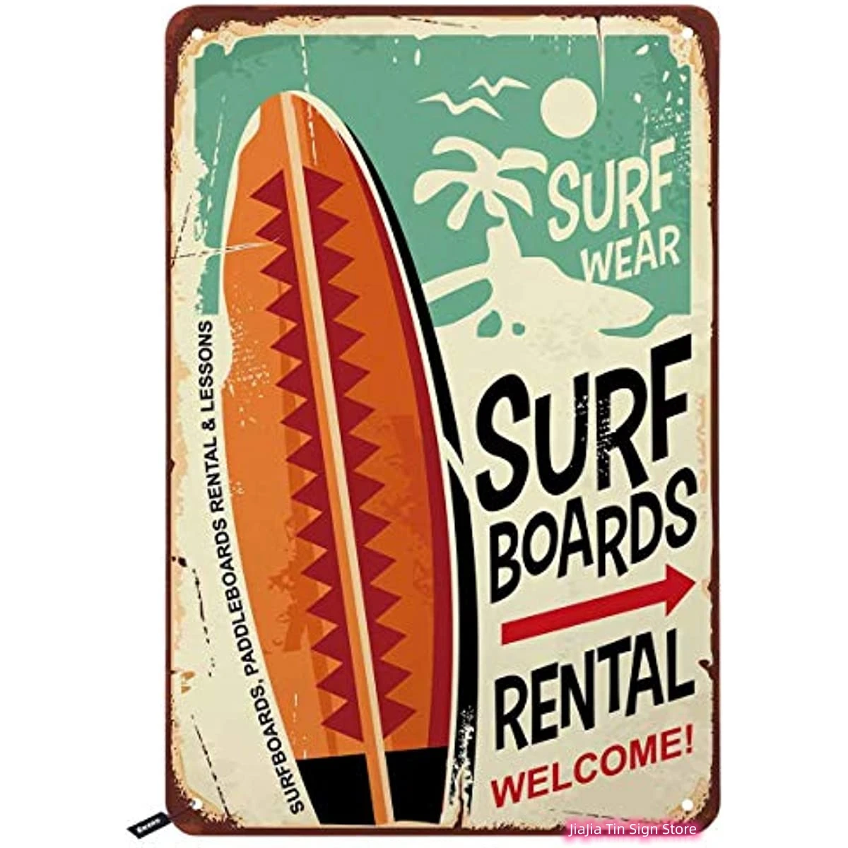 

Surf Boards Tin Signs,Surf Wear Rental Welcome Vintage Metal Tin Sign for Men Women,Wall Decor for Bars,Restaurants,Cafes Pubs