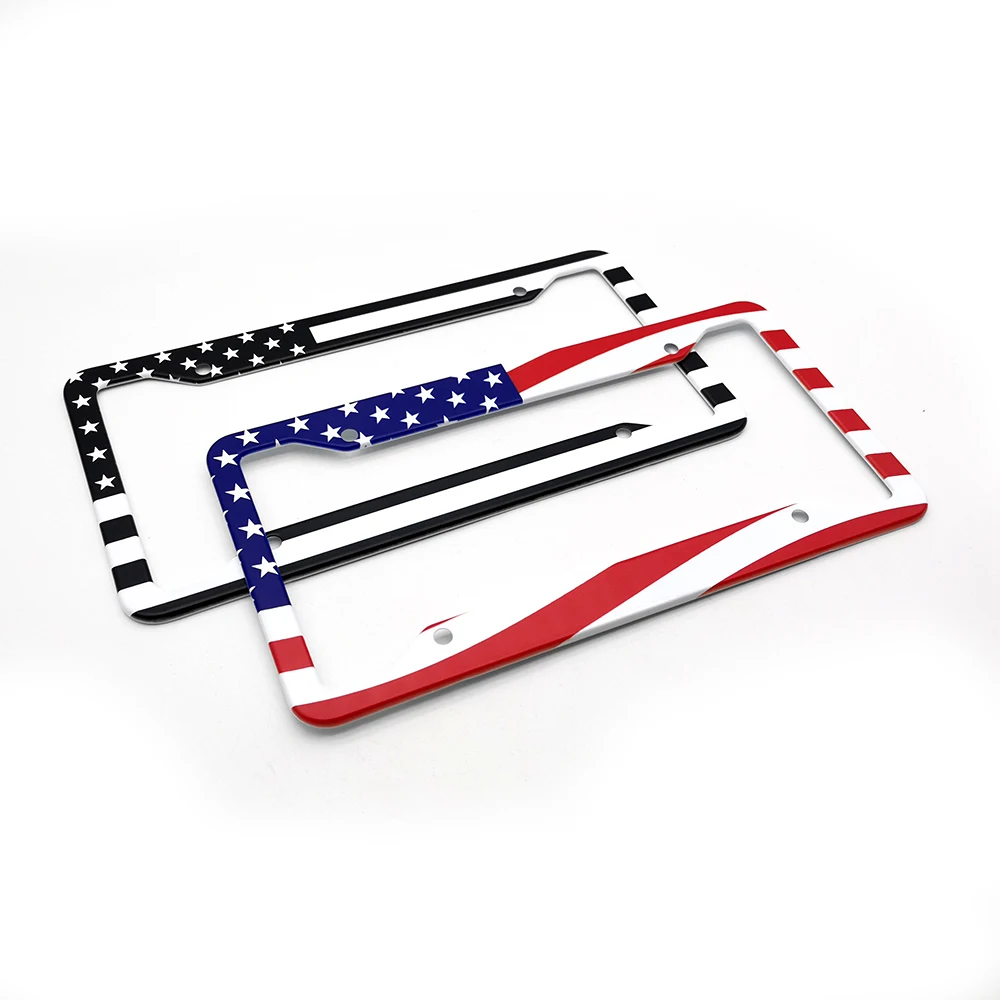 Cover My Plate Patriotic Flag Vanity License Plate - Brushed Aluminum, Made In USA, Universal Fit