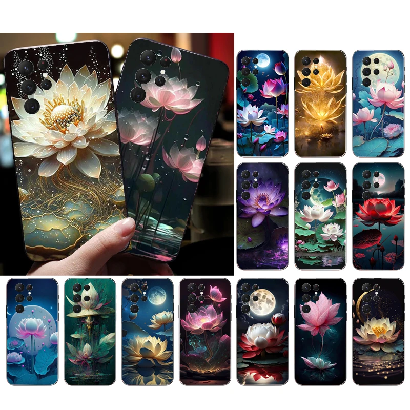 

Lotus Flower Phone Case For Samsung S23 S22 S21 S20 Ultra S20 S22 S21 S10E S21 S20 FE S10 Plus