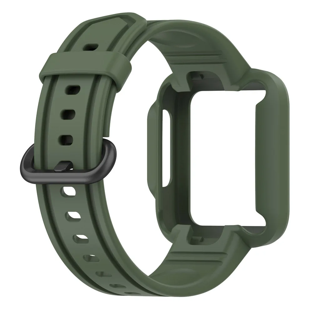 Silicone Watchband Strap with Protective Case Cover